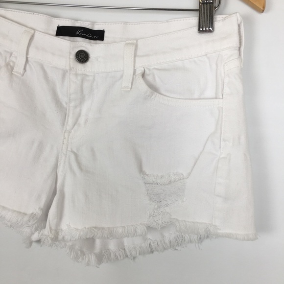KanCan Hillary Raw Hem Distressed Denim Short White Women’s Size 27 The Buckle - Picture 5 of 13